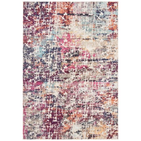 Safavieh 6.7 x 6.7 in. Madison Contemporary Square Rug Red & Light Blue MAD458C-7SQ